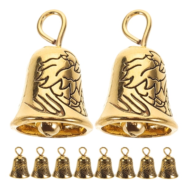 10pcs mini jingle bell bank bells estilo vintage campanas doradas joyas fabricantes amuletos de viento adornos de árbol de manualidades de campana decorativa de campana decorativa