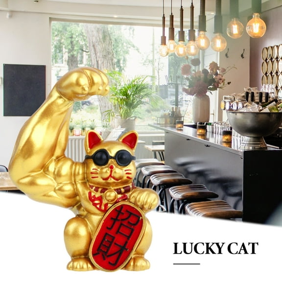 Chinese Lucky Cat Figurine Feng Shui Cat Waving Fortune Welcoming Cat Door Interior Living Room Decor Ornament - Right Luck