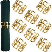 Christmas Napkin Rings- Set of 16 Gold Napkin Holder Round Metal Napkin Buckle for Xmas Holiday Party Dinner Wedding Dining Table Decoration