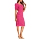 thumbnail image 4 of Vestido de lápiz INSPIRE CHIC para mujeres, con mangas abullonadas, abertura trasera, estilo de negocios casual, escote cuadrado, color rojo rosa, 4 of 6