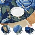 thumbnail image 4 of Pioneer Flower Floral Print Pattern Round Fitted Tablecloth with Elastic Edge,Dining Table Cover Waterproof,Outdoor Round Tablecloth for Camping,Dining,Indoor and Outdoor, 4 of 7