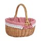 thumbnail image 3 of Cesta de picnic de mimbre con asa, cesta tejida a mano para envolver regalos, cesta de almacenamiento S rojo blanco, 3 of 9