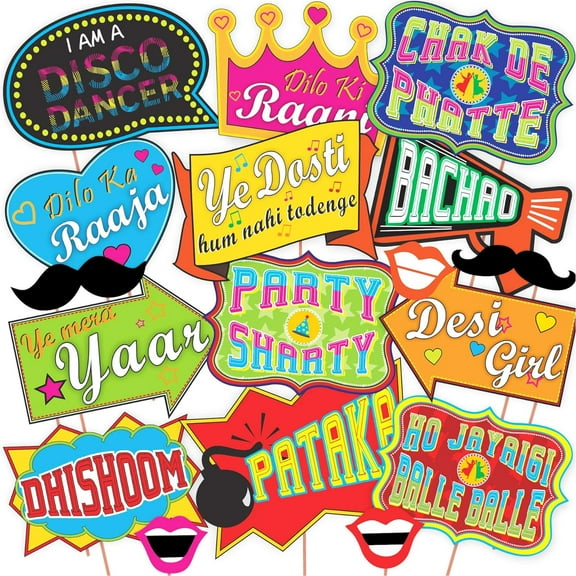 Desi Indian Style Desi Wedding Photo Booth Party Props