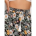 thumbnail image 5 of DARING DIVA Women's Bohemian Tassels Elastic Waist Floral Maxi Skirt XS Black, 5 of 7