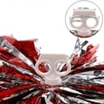 thumbnail image 4 of 4pcs Metallic Foil Cheerleading Pom Poms, Premium Cheerleader Pompoms Kit, Cheering Hand Flowers 9.8 Inches, 4 of 5