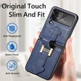 thumbnail image 5 of For Samsung Galaxy Z Flip4 Phone Case，Luxury Leather Folding Stand Shockproof Case，Kickstand Soft Case, 5 of 5