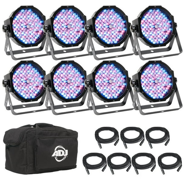 American DJ Mega Flat Pak 8 Plus LED Par Profile System w Bag