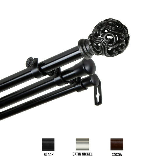 InStyleDesign Stella Triple Curtain Rod 13/16 inch dia.