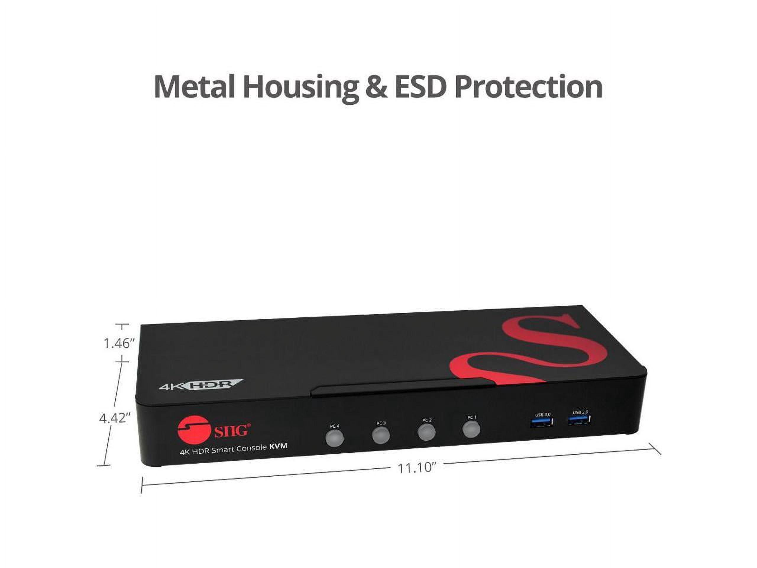 SIIG CEH25611S1 4-Port 4K HDR KVM Switchbox