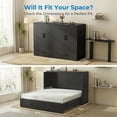 thumbnail image 2 of Mjkone Queen Size Murphy Bed with LED Light,Murphy Cabinet Bed with Folding Mattress,Convertible Cabinet Bed for Small Space,Black, 2 of 9