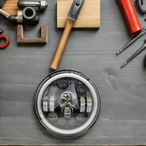 LOLIPPYY Skull Motorcycle Accessories Black Aluminum Waterproof Riding in Various Weather Conditions 1Pack