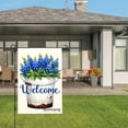 thumbnail image 3 of Amhnf Welcome Blue Flowers In Bucket Garden Flag For Home Outdoor Garden Yard Decor 12x18 inch, 3 of 5