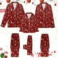 thumbnail image 2 of Jkety Family Christmas Pajamas Matching Sets Satin Long Sleeve Holiday Casual Lounge Soft Xmas Silk Pjs Two Piece Sets, 2 of 7