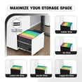 thumbnail image 3 of STANI 2 Drawer Mobile Metal File Cabinet, 28"H White Lockable Rolling Filing Cabinet for Home Office Files Management Assembly Required, 3 of 7
