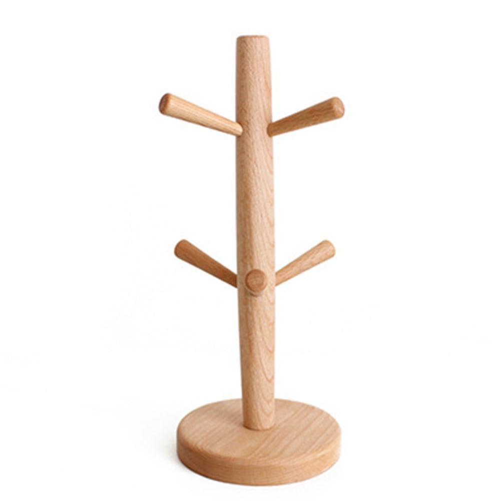 Wooden Tree Rack Mug Stand Coffee Tea Cup Holder Storage Rack Hanger HomeKitchen