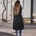 thumbnail image 4 of Brnmxoke Womens Long Puffer Vest Women Warm Sleeveless Jacket Hooded Windproof Winter Coat Zip Up Padded Jacket Down Vest Outwear with Pockets, 4 of 6