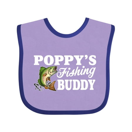 

Inktastic Poppy s Fishing Buddy with White Text Gift Baby Boy Bib