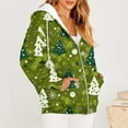 thumbnail image 6 of VERUGU Womens Jackets Casual Fall Winter Fashion Zipper Christmas Printed Coat Long Sleeve Drawstring Hooded Sweatshirt Army Green 3XL, 6 of 6