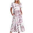 thumbnail image 2 of IROINNID Summer Dresses for Women Women Wedding Guest Maxi Dresses with Short Sleeve and Round Neck Printed Summer Casual Outfits Dress, 2 of 5