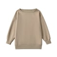 thumbnail image 4 of off The Shoulder Sweatshirt, Yigetop Women's Fashion Solid Color Sweatshirt Casual Long Sleeve Oversized Fall Pullover Sweatshirts Over The Shoulder Sweater Khaki S, 4 of 4