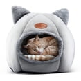 thumbnail image 1 of Tienda de campaña para mascotas, cueva, cama para gatos, cachorros, saco de dormir semicerrado suave, sofá, cama tipo iglú para mascotas de interior, 1 of 7