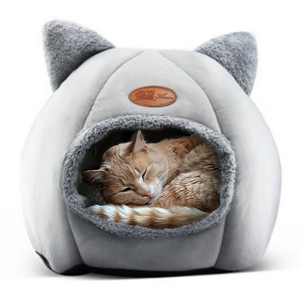 Tienda para mascotas, cama cueva para gatos, cachorros, saco de dormir semicerrado suave, sofá, cama iglú para mascotas de interior