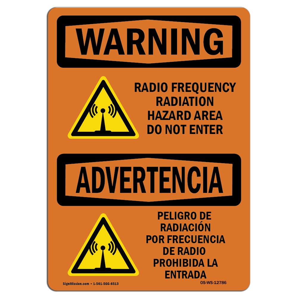 OSHA Danger Radio Frequency Radiation Hazard AreaHeavy Duty Sign or Label 