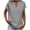 Gray, variant on Women's Solid Cotton Linen Tops Henley V Neck Short Sleeve Blouse Summer Casual Dressy Tees Black,Navy,Blue,Sky Blue,White,Red,Purple,Gray,Khaki,Green,Army Green S,M,L,XL,XXL