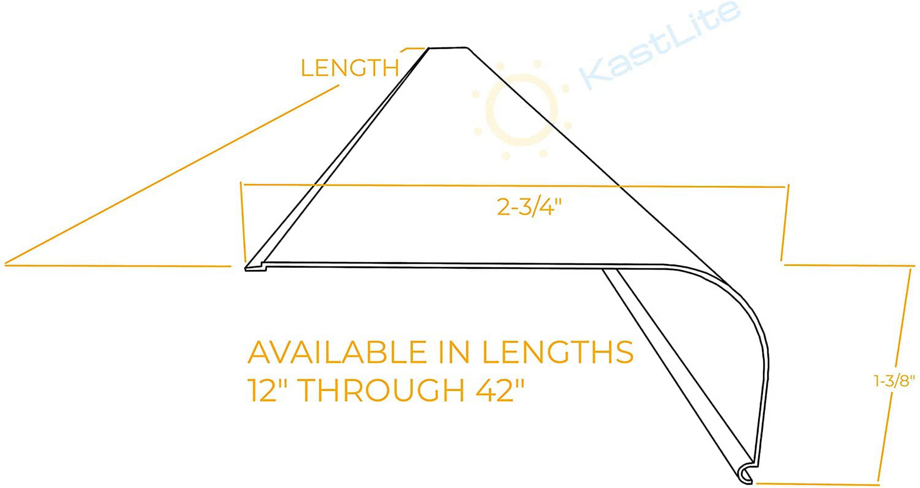 KastLite Curved Under Cabinet Lens Diffuser | White Ribbed Acrylic Replacement Cover | 24" Length x 2-3/4" Width x 1-3/8" Height with Non-Yellowing Acrylic Lens