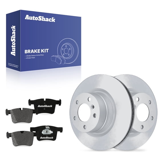 AutoShack Front Vented Coated Brake Rotors Premium Ceramic Pads 6-PC Brake Kit Replacement for 2012-2015 BMW 328i 2013-2015 BMW 328i xDrive ArmorStop 12.99" (330 mm)