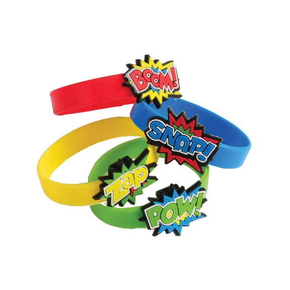(Price/Dozen)US TOY JA833 Superhero Rubber Bracelets