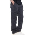 thumbnail image 2 of FAIWAD Men's Cargo Pants Stretch Elastic Waist Sports Trousers Loose Lightweight Cargo Pants with Pockets, 2 of 4