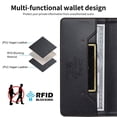 thumbnail image 6 of Dierfeng Leather For Samsung Galaxy A37 5G Wallet Case with RFID Blocking, Wallet for Women Men Card Holder Magnetic Clasp Kickstand Folio Case,Black,For Galaxy A37 (5G), 6 of 8
