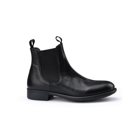 

Ferndule Ladies Block Work Shoes Walking Comfort Round Toe Anti Slip Elastic Ankle Boots Black 5.5