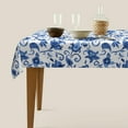 thumbnail image 2 of Blue Floral Tablecloth Rectangle Table Cloth Washable Table Cover for Decoration Kitchen Dining Room 60x84 Inch, 2 of 6