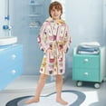 thumbnail image 5 of FORMRS Niños Bathrobe Unisex Hooded Robe Soft Plush Pajamas Sleepwear, Size 4-6T, Watercolor Jar, 5 of 7