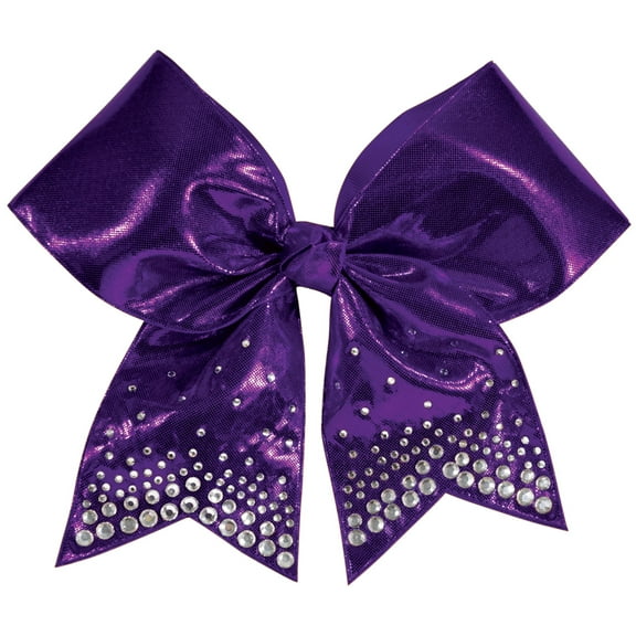 Chassé Girls' Metallic Rhinestone Performance Hair Bow Metallic Purple