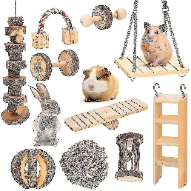 Juego de juguetes para masticar hámster de 10 masticables de madera natural-- BmatwkZeng Bmatwe Jersey