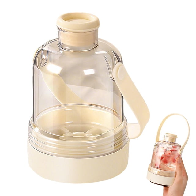 Portable Ice Maker Kettle & Tray with Handle, Dundun Quick Release Press Ice Cube Mold for Camping Travel Office, Spill-Proof Design, 32 Cubes
