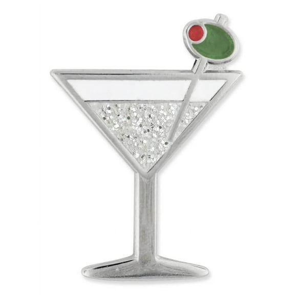 PinMart's Martini w/ Olive Fun Food Celebration Glitter Enamel Lapel Pin