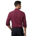 thumbnail image 4 of HISDERN Men's Button Down Dress Shirt Casual Long Sleeve Dress Shirt Inner Contrast Shirt Burgundy, 4 of 7
