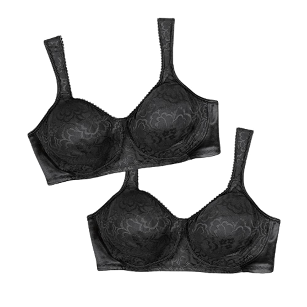 Playtex Women's 18 Hour Ultimate Lift and Support Wire Free Bra US4745,  Available in Single and 2-Packs, Black/Black, 38D 