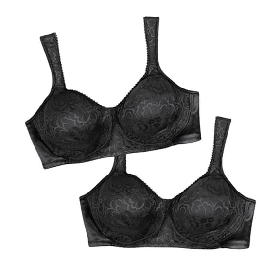 Playtex Women's 18 Hour Ultimate Lift and Support Wire Free Bra US4745, Available in Single and 2-Packs, Black/Black, 40D