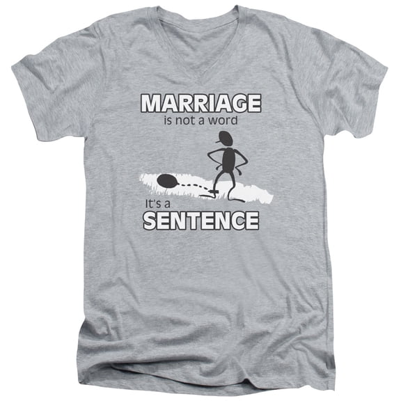 - Marriage Sentance - Slim Fit V Neck Shirt - Medium
