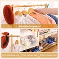 thumbnail image 5 of Vilaxing Perchero de bambú para ropa para niños con 2 cestas de almacenamiento y 2 varillas ajustables para colgar, soporte para ropa infantil con estante, estantes para vestir para sala de juegos, do, 5 of 5
