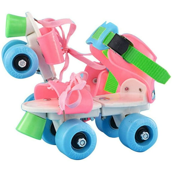 Summer Fall Saving Roller Skates Shoes 4 Wheel Skating Shoes Size For Kids Boys Hot Pink 18-23Cm