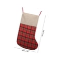 thumbnail image 5 of Jumbo Classic Plaid Christmas Stockings Candy Gift Storage Bag, 17"x34" Large Capacity Vintage Hanging Gift Socks for Xmas Tree Fireplace Mantel Home Holiday Party Decoration Foldable Storage, 5 of 6
