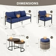 thumbnail image 6 of EAGLE PEAK Sunset Dune 6 Piece Patio Furniture Sets, Wicker Modern Outdoor Conversation Set with Coffee Tables and Ottoman, Cushions ,Blue, 6 of 11