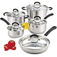 

Cook N Home 10-Piece Stainless Steel Cookware Set