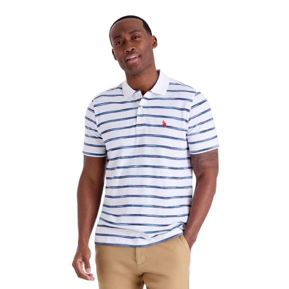 U.S. Polo Assn. Men's Stripe Pique Polo Shirt